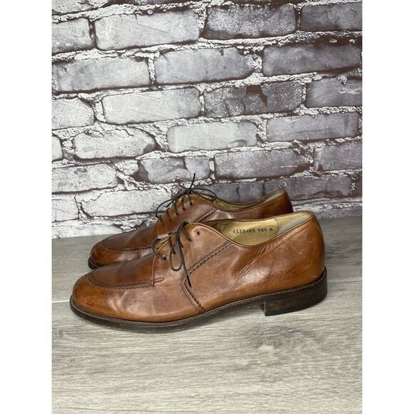 Pronto Uomo Brown Leather Split Toe Lace Oxford Dress Shoes Men Sz 10.5M US/44EU - Picture 14 of 16